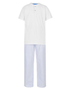 Pure Cotton Striped Pyjamas (5-14 Years) Image 2 of 4