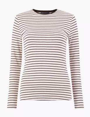 Pure Cotton Striped Regular Fit T-Shirt | M&S Collection | M&S