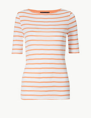 Pure Cotton Striped Regular Fit T-Shirt Image 2 of 4