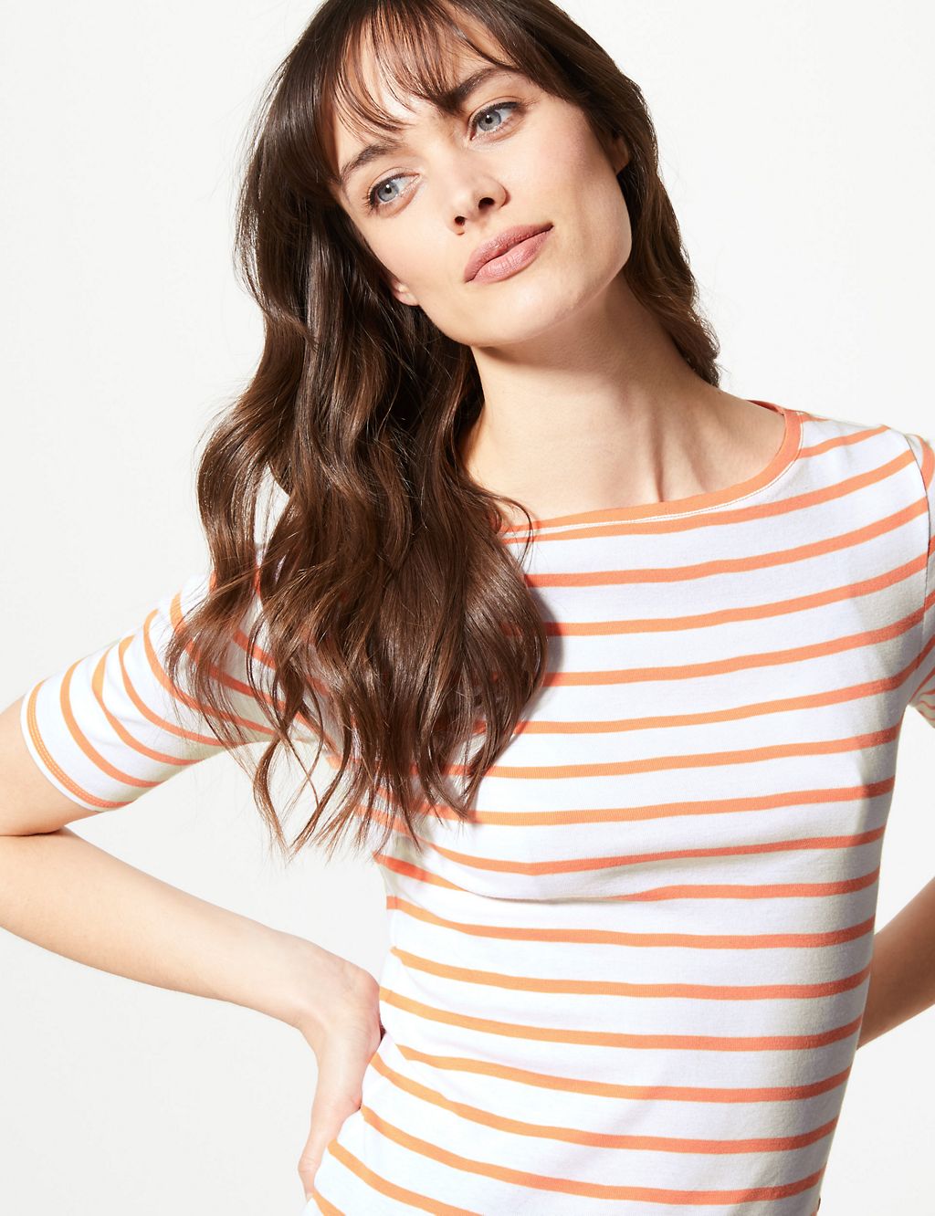 Pure Cotton Striped Regular Fit T-Shirt 3 of 4