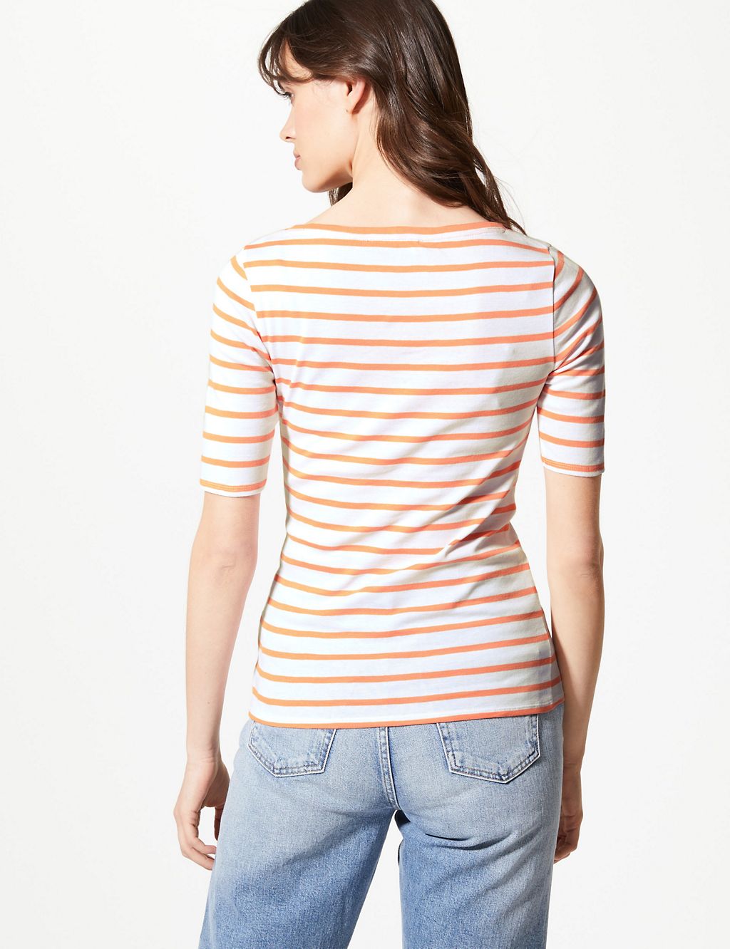 Pure Cotton Striped Regular Fit T-Shirt 4 of 4