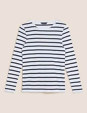 Pure Cotton Striped Regular Fit Top Image 2 of 5