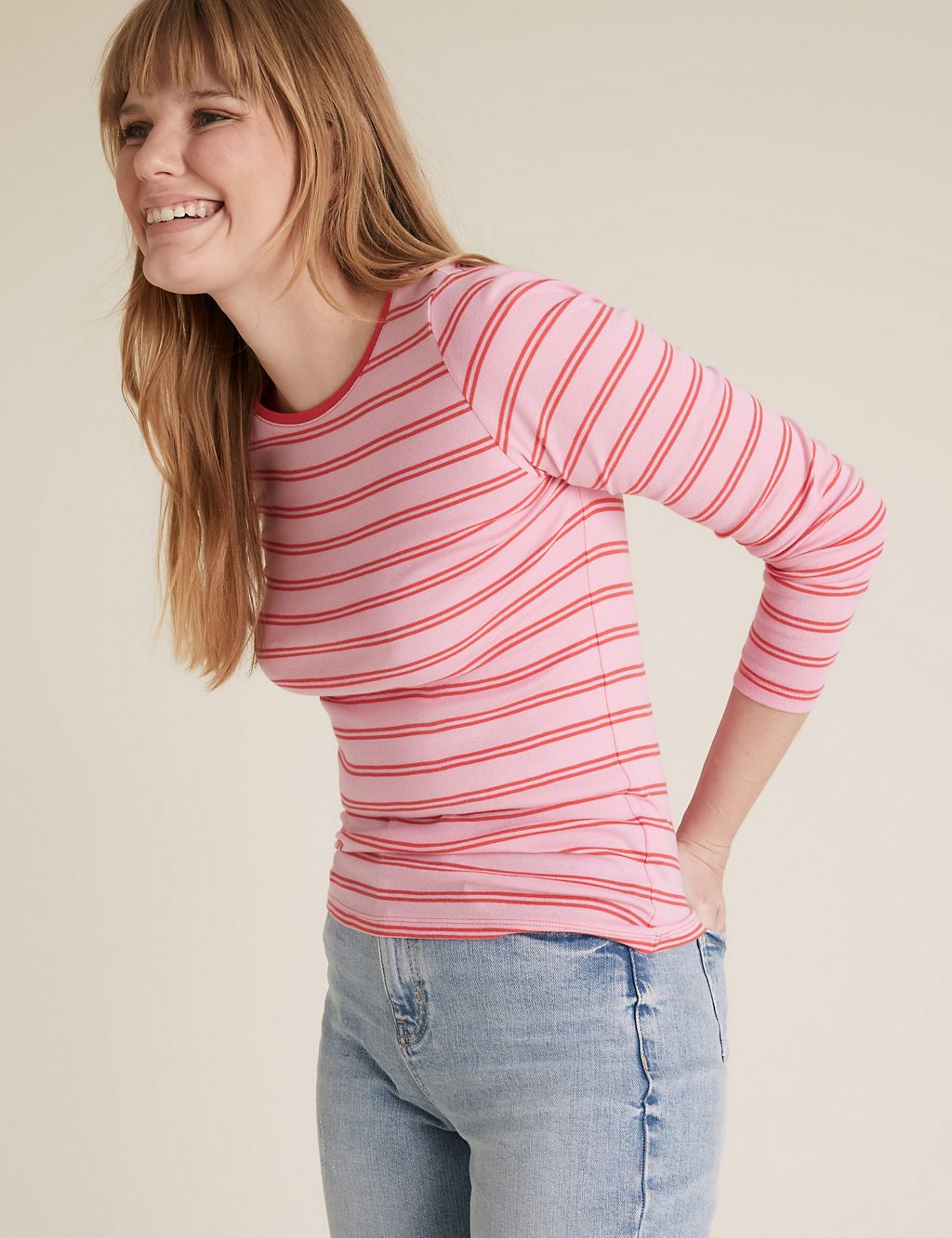 Pure Cotton Striped Regular Fit Top 3 of 6