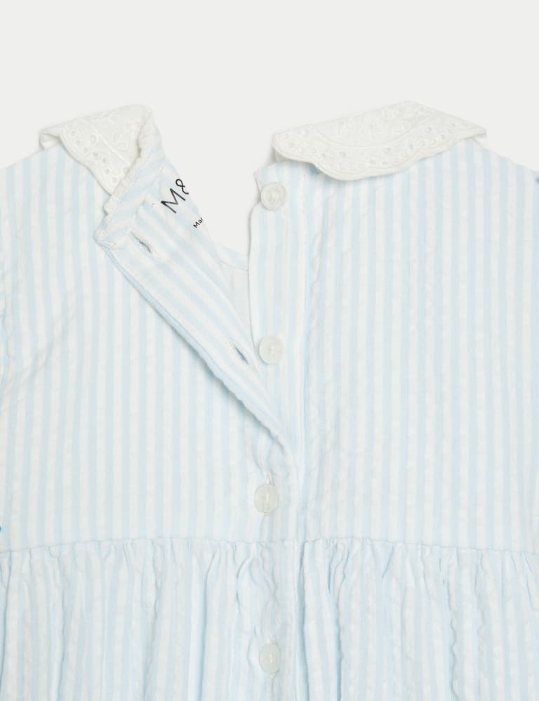 Light blue and white striped romper best sale