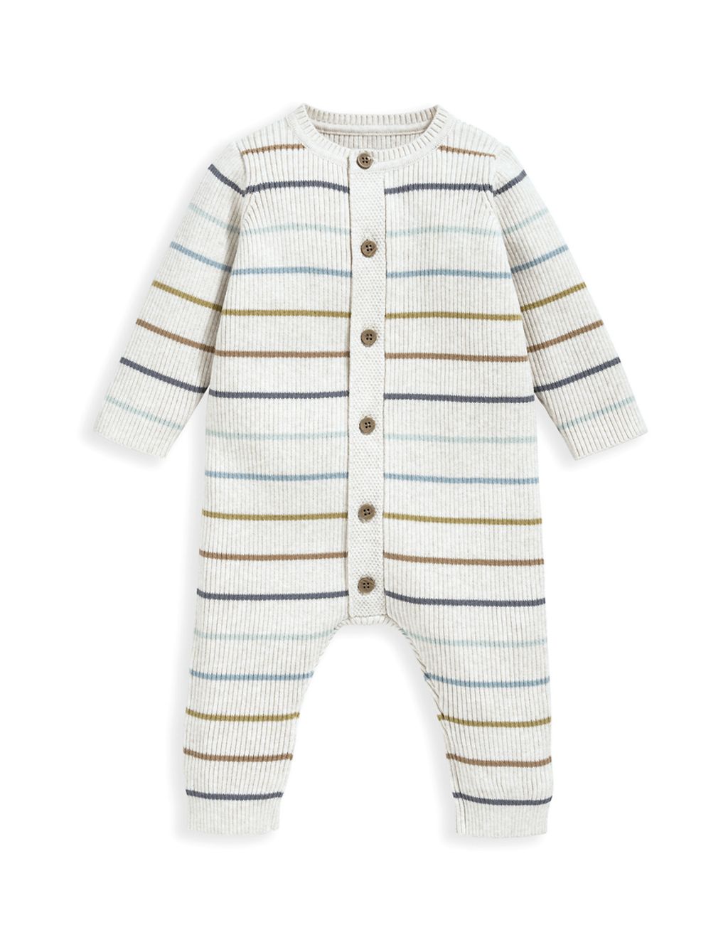 Pure Cotton Striped Romper (7lbs-12 Mths) 1 of 3