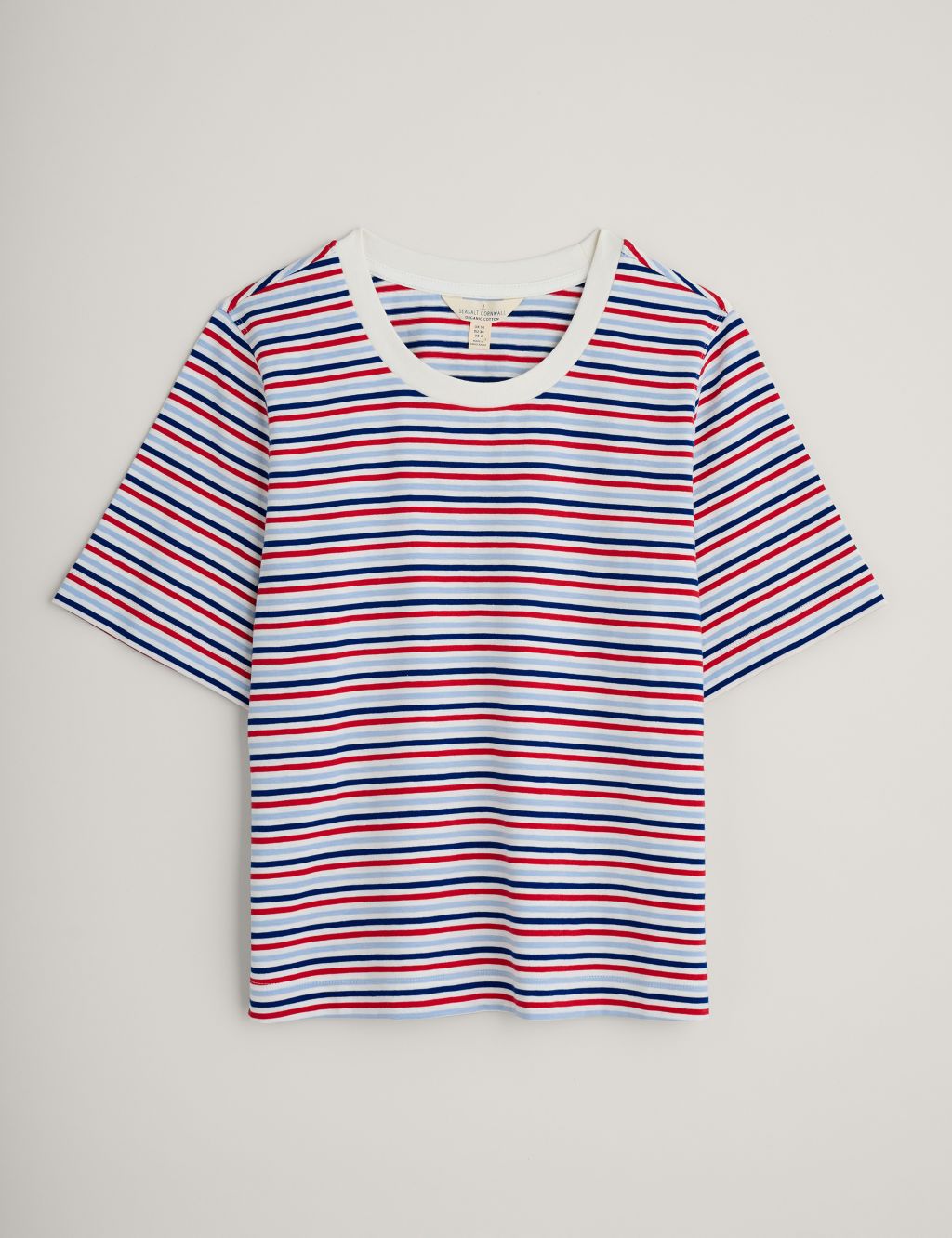 Pure Cotton Striped Round Neck T-Shirt 1 of 6