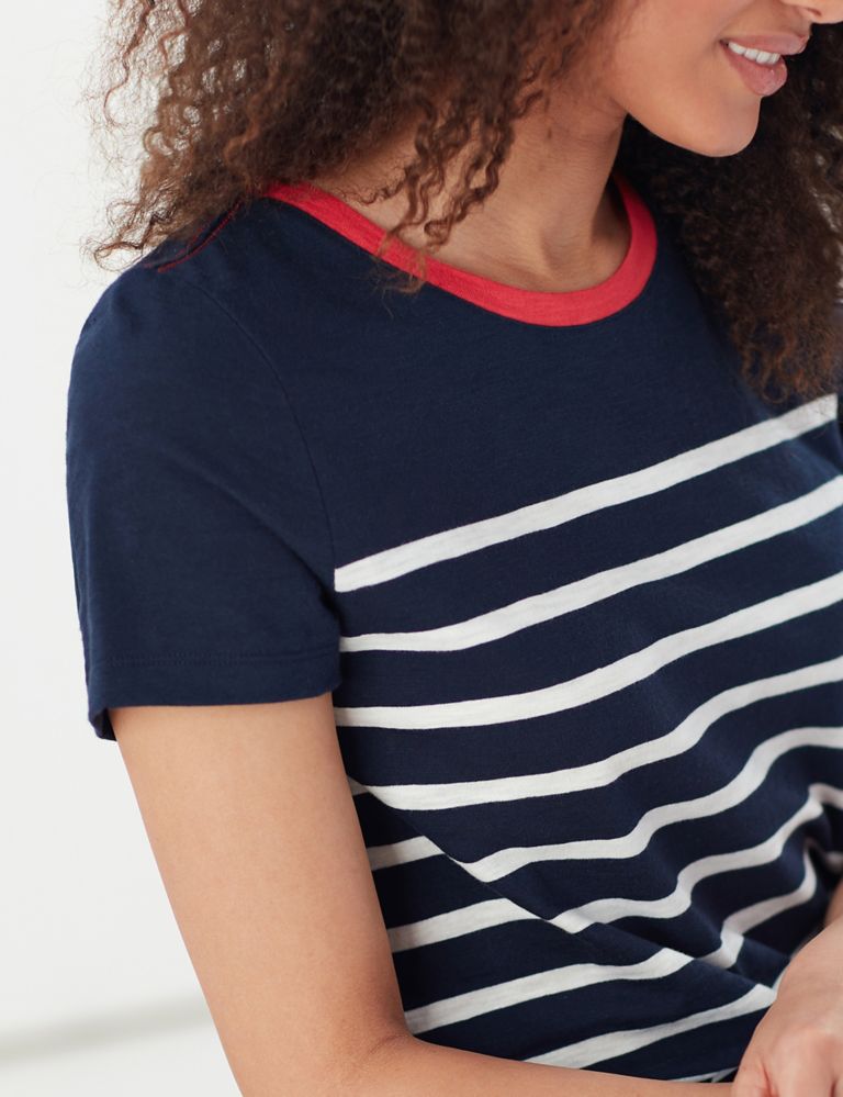 Pure Cotton Striped Round Neck T-Shirt 5 of 5