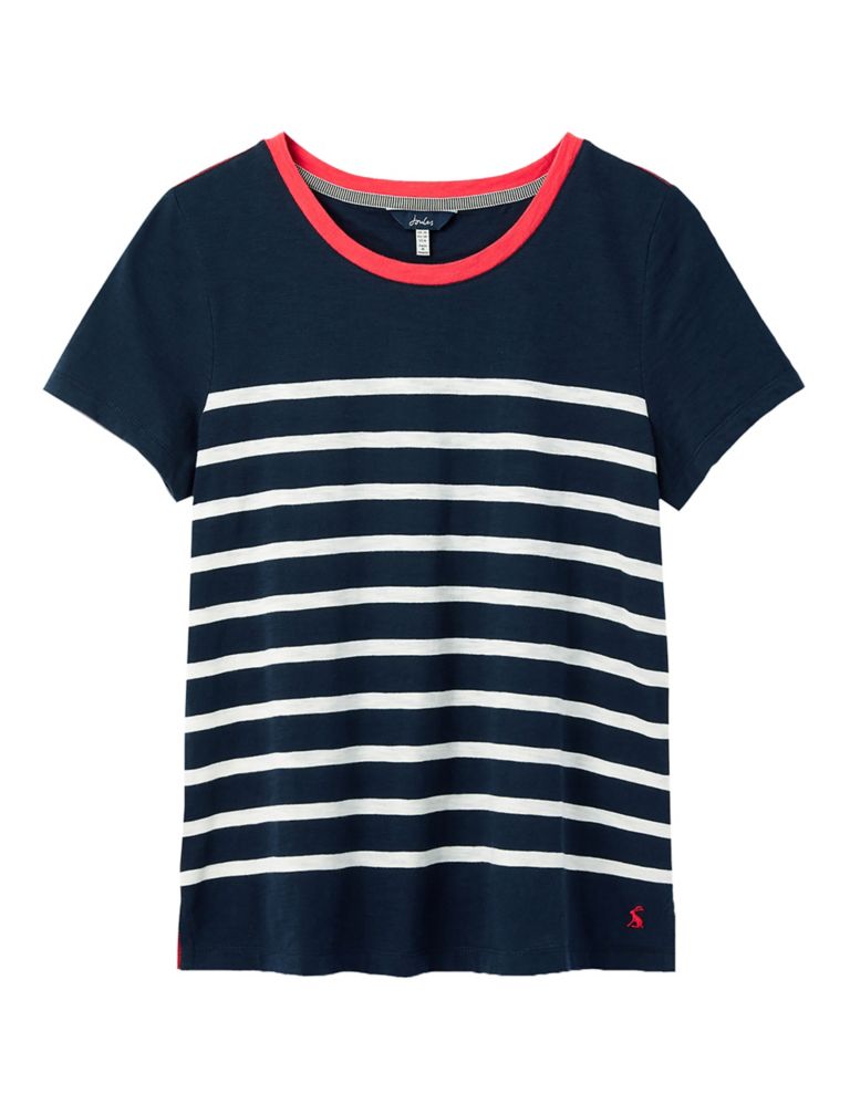 Pure Cotton Striped Round Neck T-Shirt 1 of 5