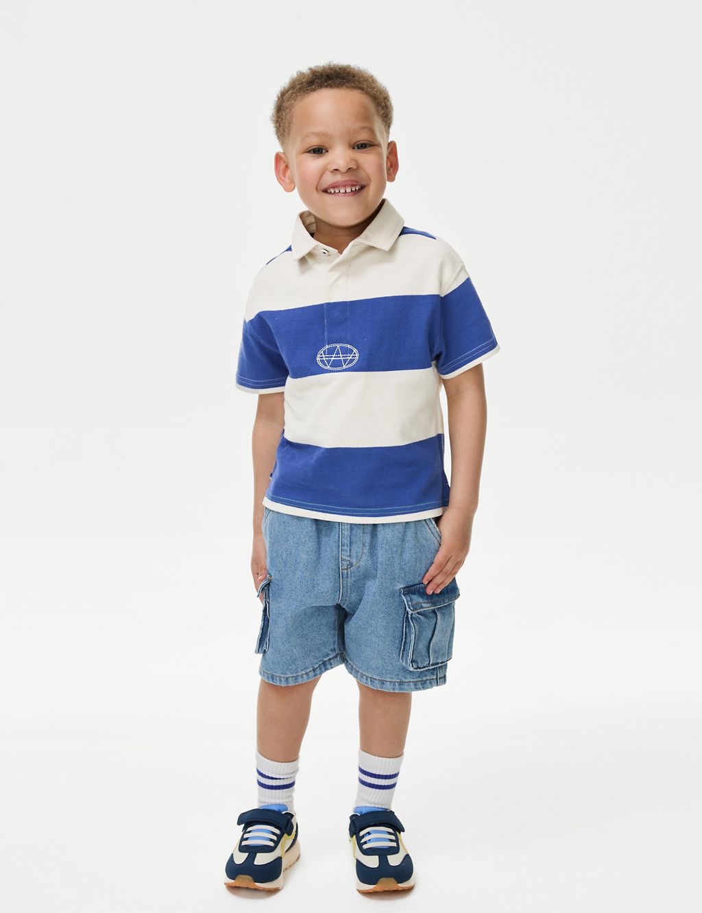 Pure Cotton Striped Rugby Shirt (2-8 Yrs) 4 of 6