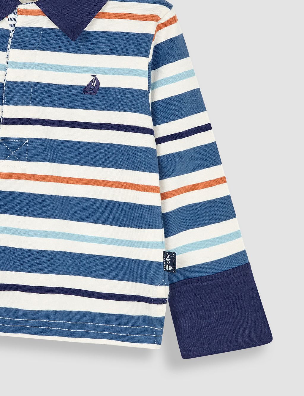 Pure Cotton Striped Rugby Shirt (6 Mths-5 Yrs) 2 of 3