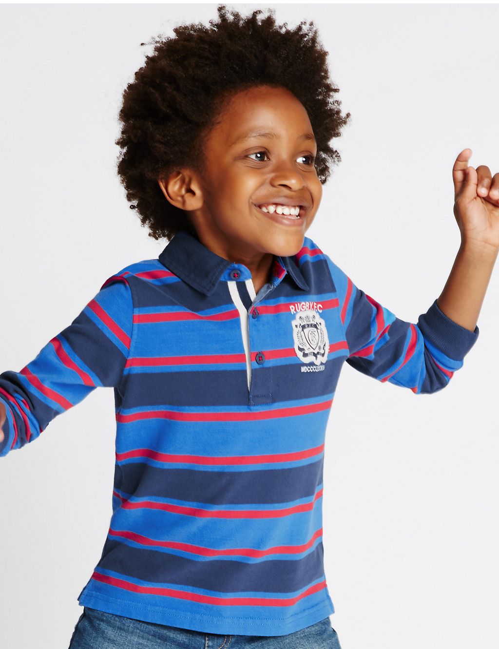 Pure Cotton Striped Rugby Top (1-7 Years) 3 of 3