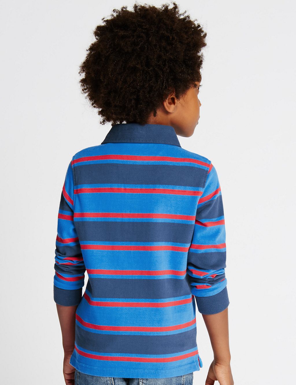 Pure Cotton Striped Rugby Top (1-7 Years) 2 of 3
