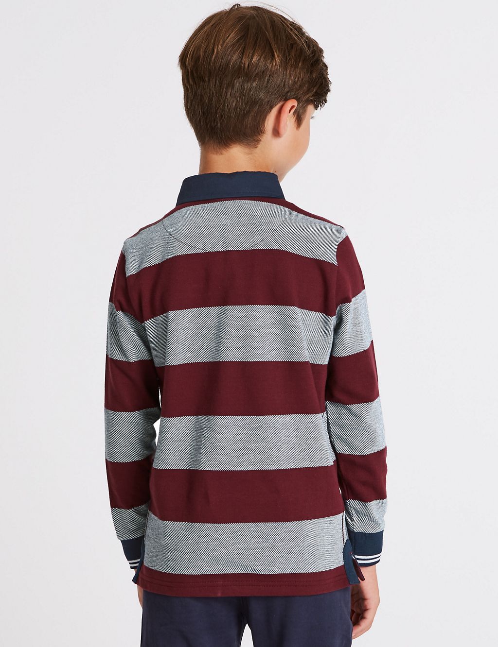 Pure Cotton Striped Rugby Top (3-16 Years) 2 of 5