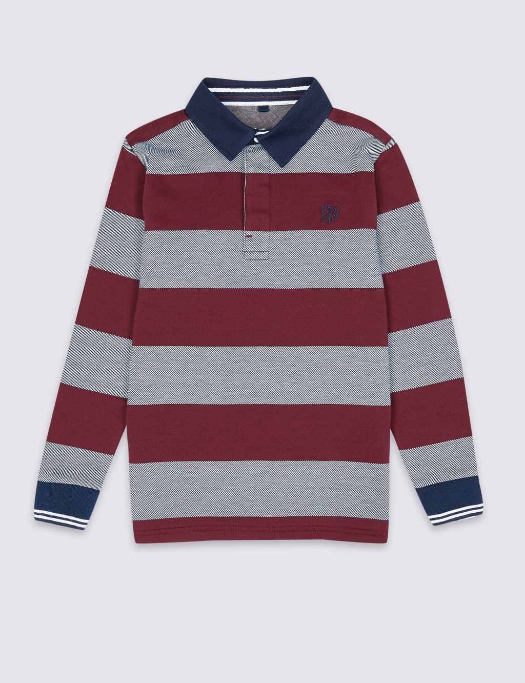 Pure Cotton Striped Rugby Top (3-16 Years) 1 of 5