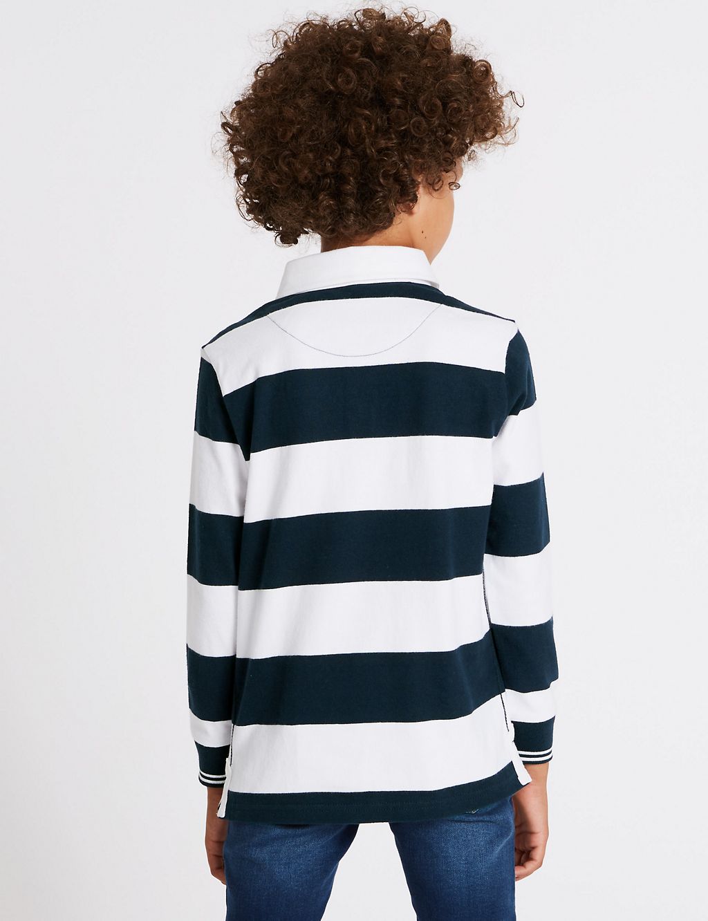 Pure Cotton Striped Rugby Top (3-16 Years) 2 of 4