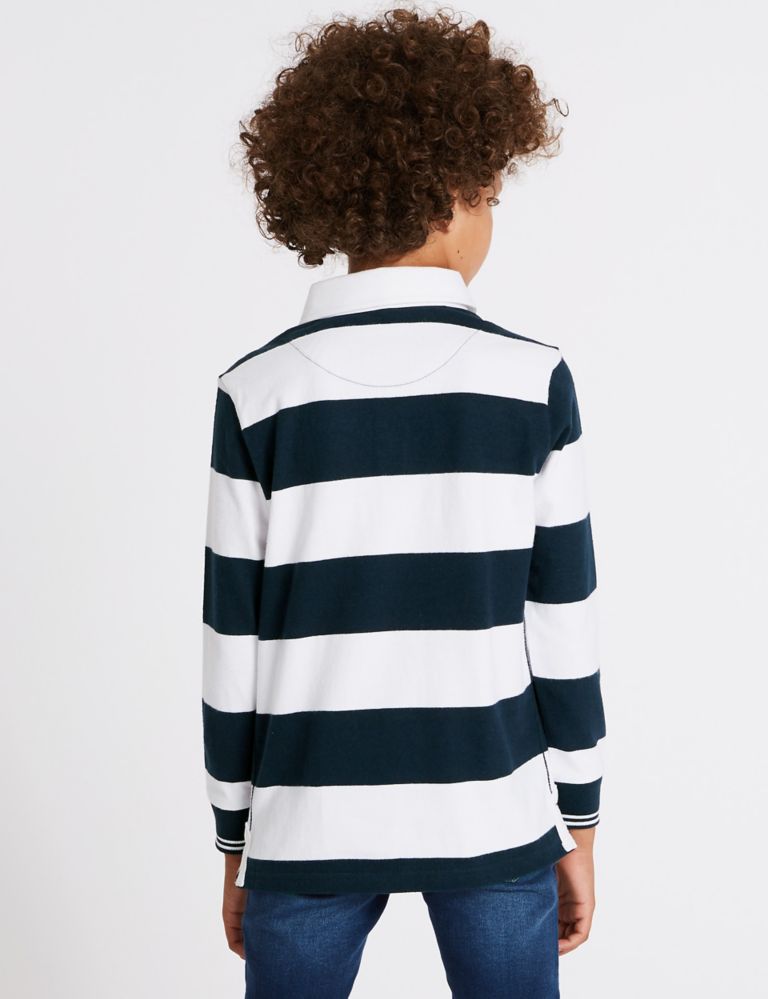 Pure Cotton Striped Rugby Top (3-16 Years) 3 of 4
