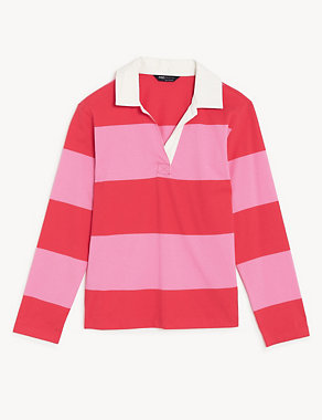 Pure Cotton Striped Rugby Top Image 2 of 5