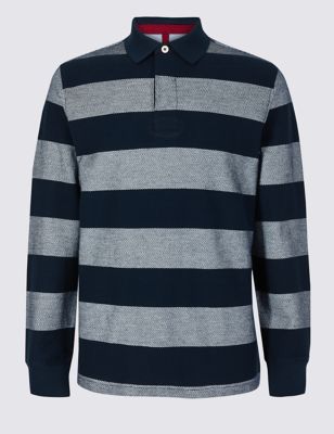 Pure Cotton Striped Rugby Top Image 2 of 5