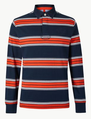 Pure Cotton Striped Rugby Top Image 2 of 4