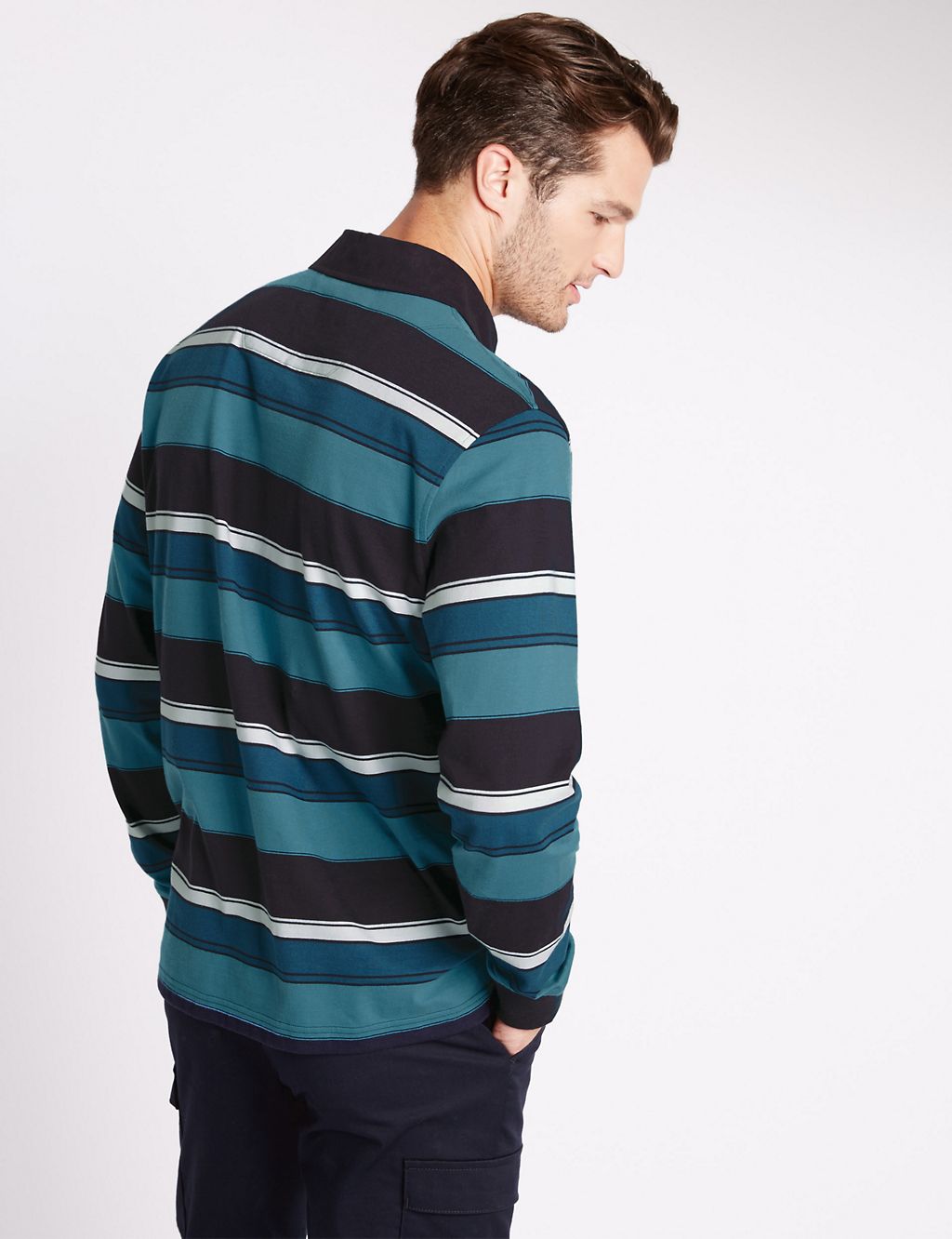 Pure Cotton Striped Rugby Top 2 of 4