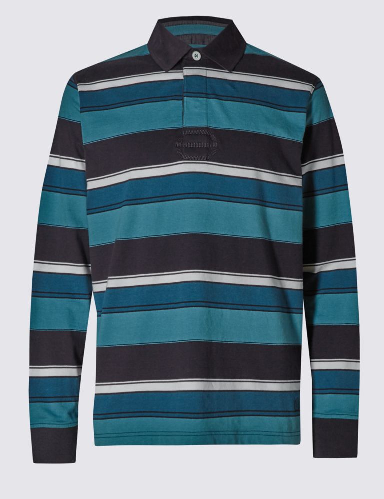 Pure Cotton Striped Rugby Top 2 of 4