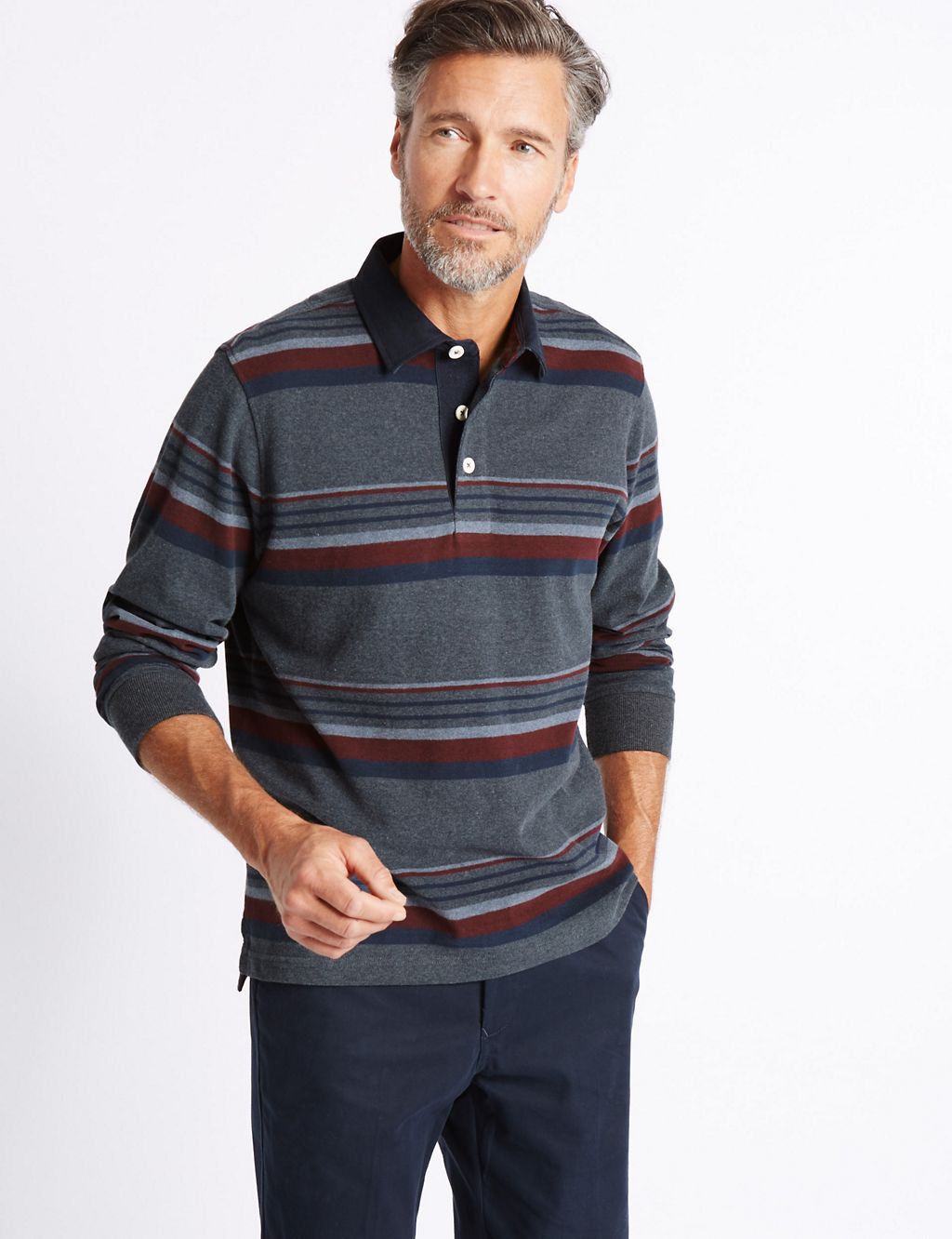 Pure Cotton Striped Rugby Top 3 of 3