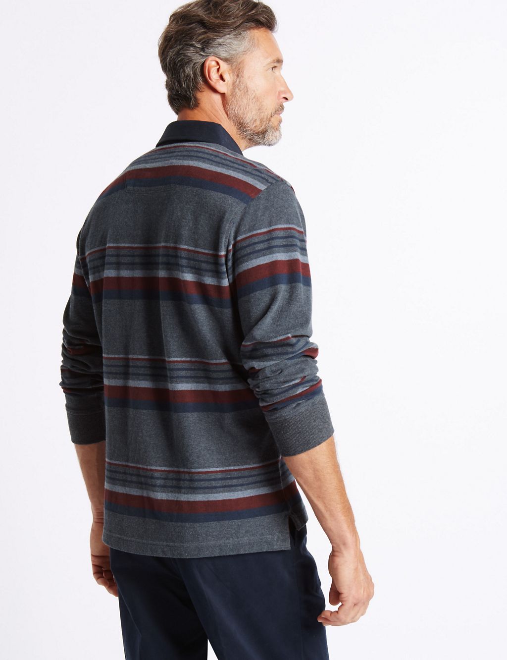 Pure Cotton Striped Rugby Top 2 of 3