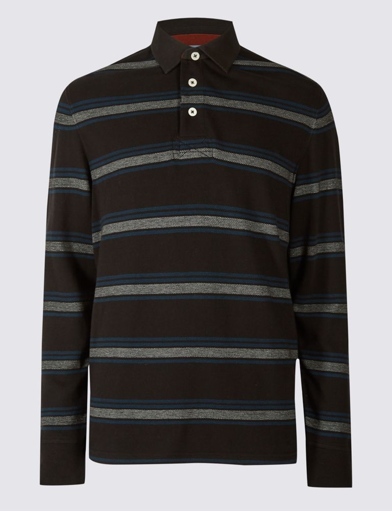 Pure Cotton Striped Rugby Top 1 of 2