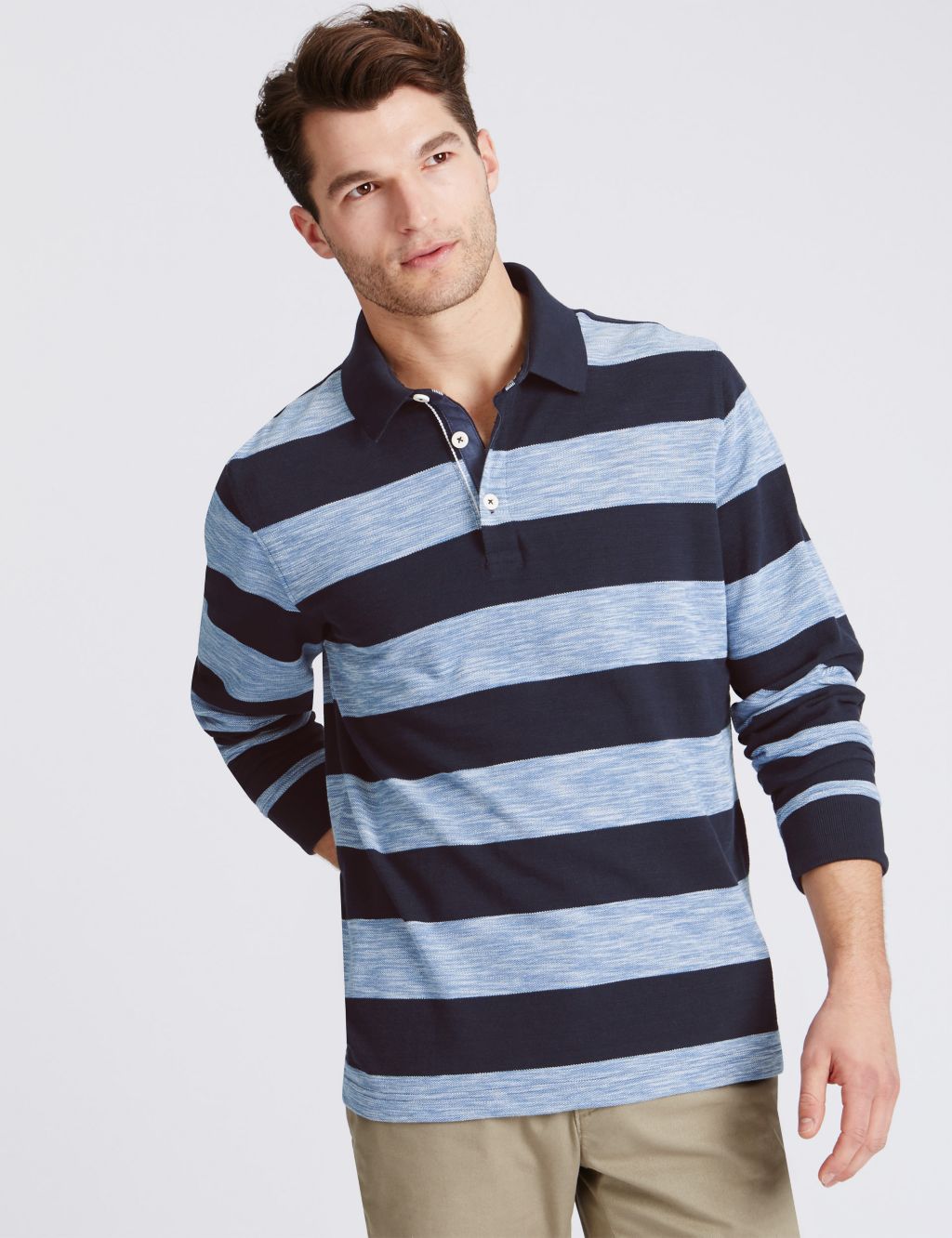 Pure Cotton Striped Rugby Top 3 of 4