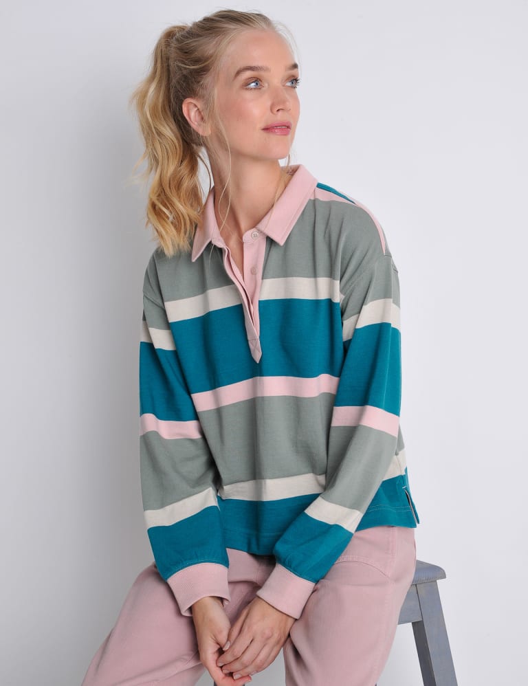 Pure Cotton Striped Rugby Top