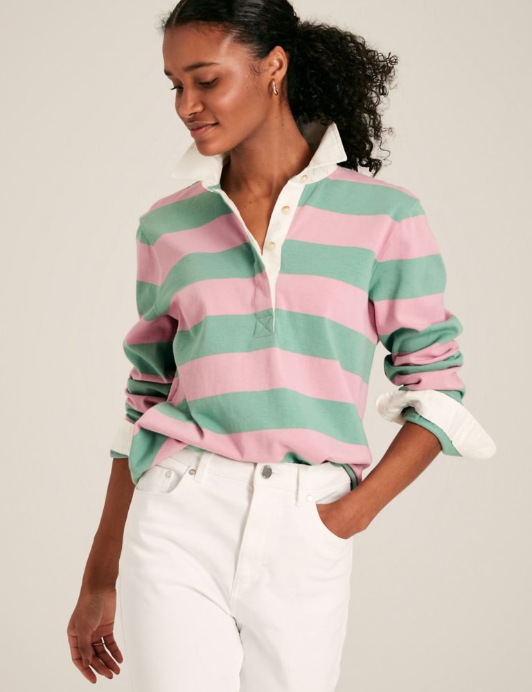 Pure Cotton Striped Rugby Top 1 of 6