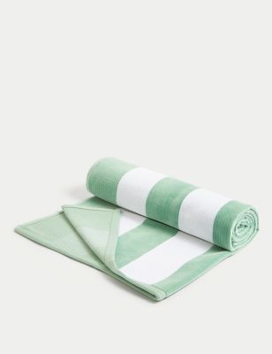Pure Cotton Striped Sand Resistant Beach Towel Image 2 of 6