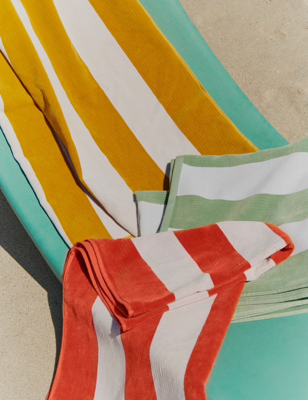 Pure Cotton Striped Sand Resistant Beach Towel M&S Collection M&S