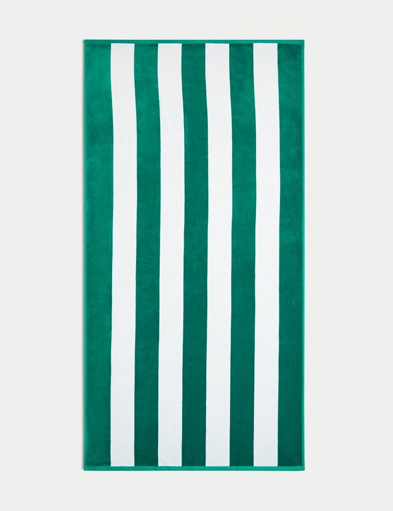 Pure Cotton Striped Sand Resistant Beach Towel 1 of 4