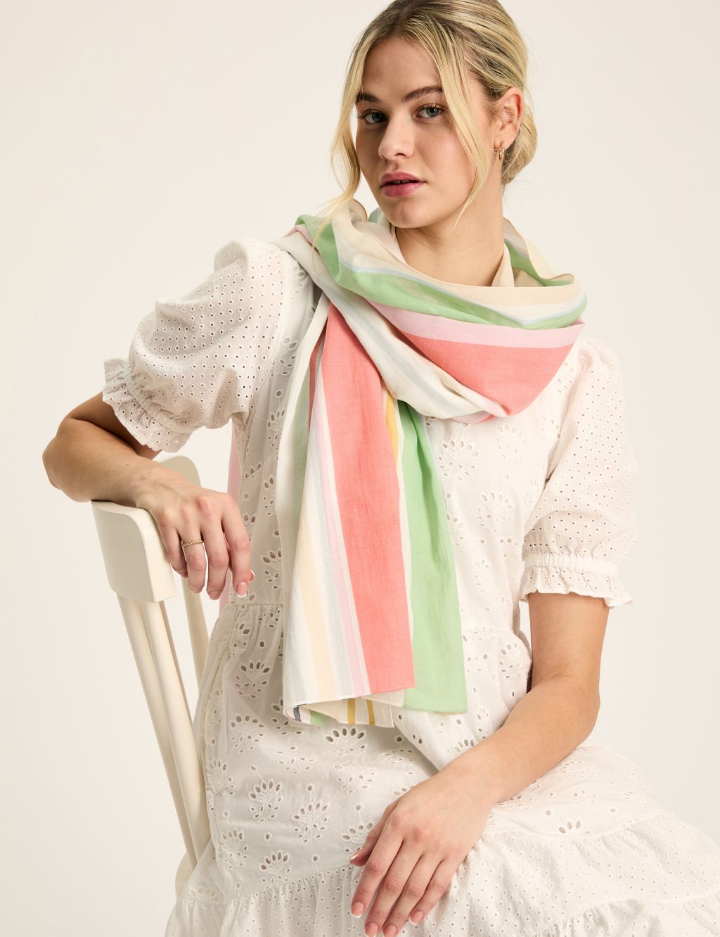 Pure Cotton Striped Scarf 3 of 5