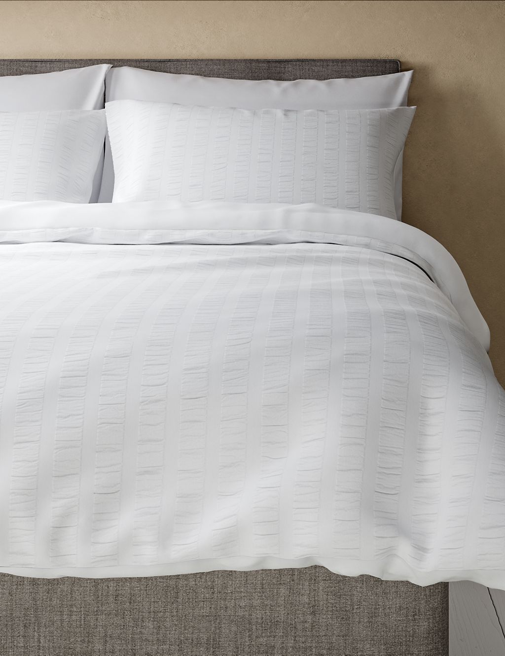 Pure Cotton Striped Seersucker Bedding Set | M&S Collection | M&S