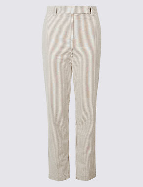 Pure Cotton Striped Seersucker Trousers Image 2 of 7
