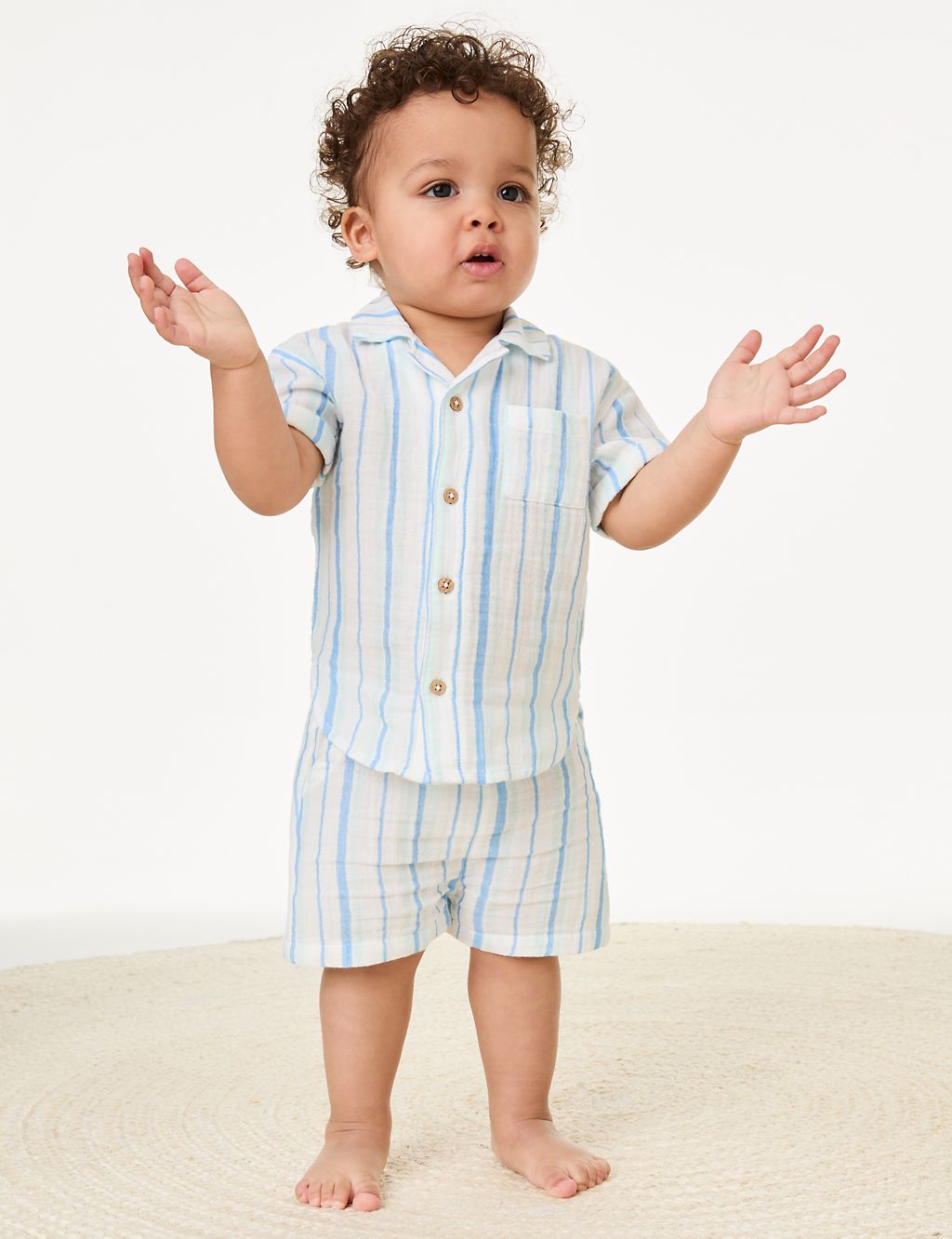 Pure Cotton Striped Shirt (0-3Yrs) 3 of 5