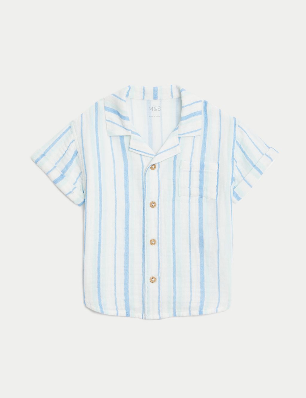 Pure Cotton Striped Shirt (0-3Yrs) 1 of 5