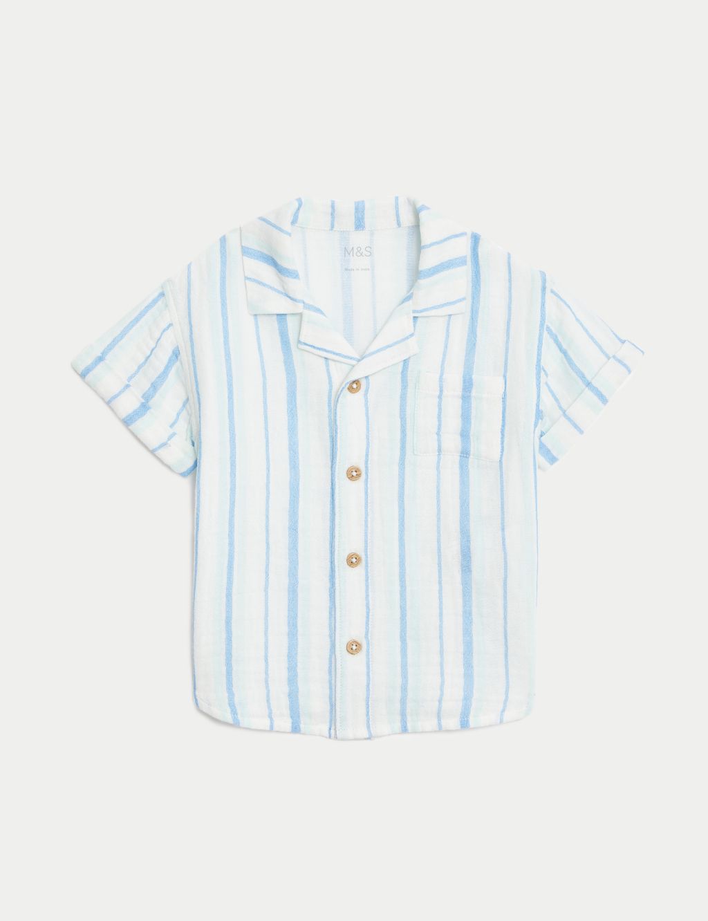 Pure Cotton Striped Shirt (0-3Yrs) 1 of 5