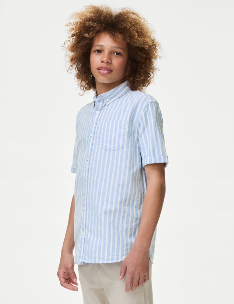 Pure Cotton Striped Shirt (6-16 Yrs) 1 of 4