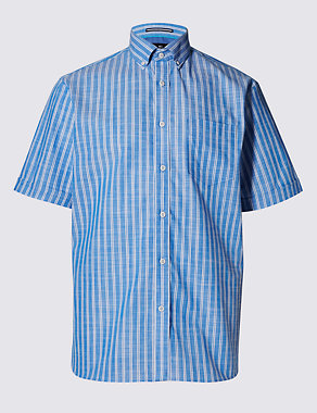 Pure Cotton Striped Shirt with Pocket Image 2 of 5