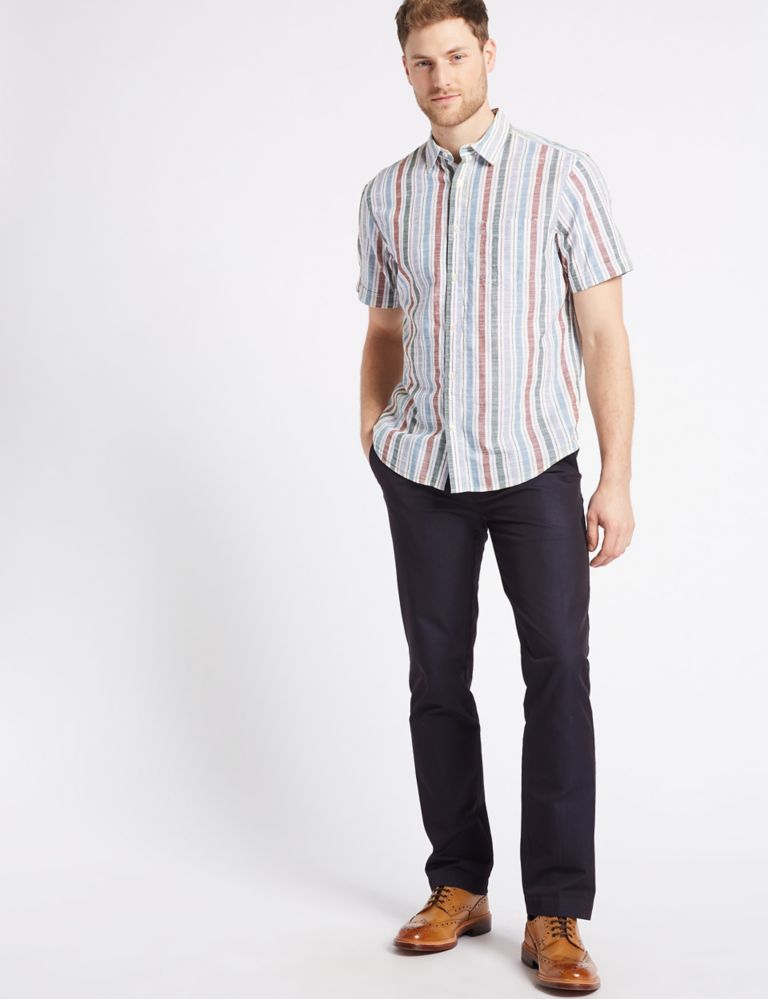 Pure Cotton Striped Shirt with Pocket 3 of 5