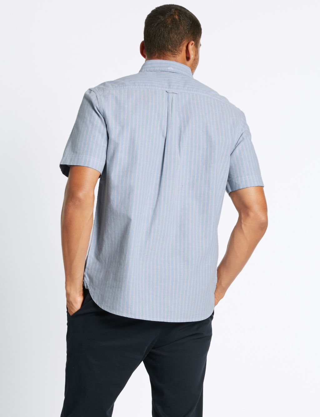 Pure Cotton Striped Shirt with Pocket 2 of 4