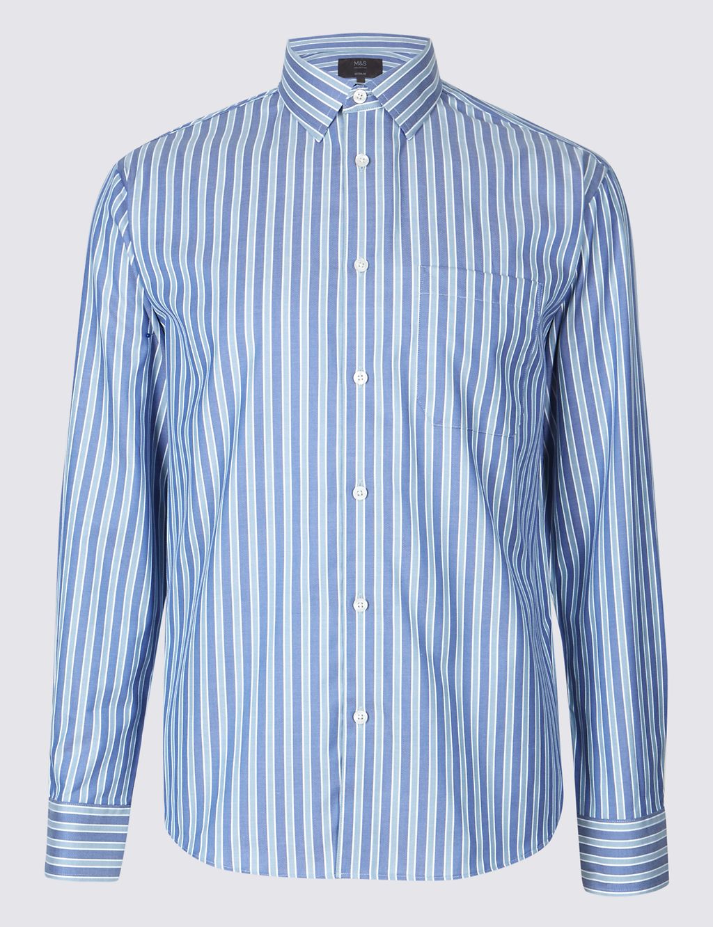 Pure Cotton Striped Shirt with Pocket 1 of 6