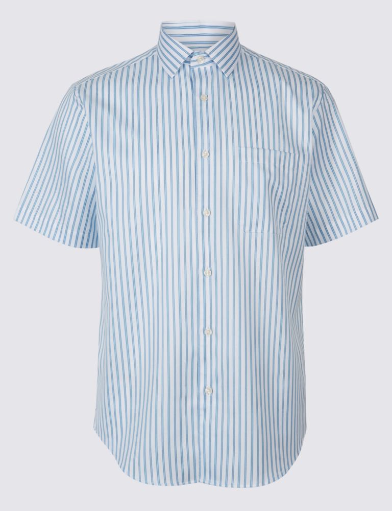 Pure Cotton Striped Shirt with Pocket 2 of 5