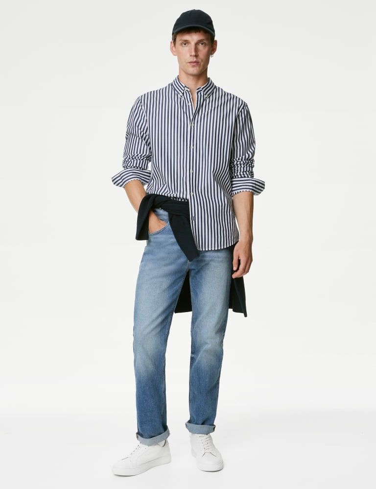 Pure Cotton Striped Shirt M S Collection M S