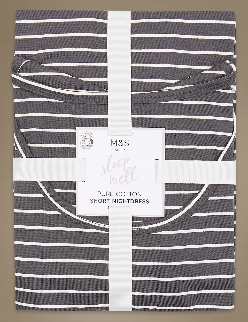 Pure Cotton Striped Short Nightdress 5 of 5