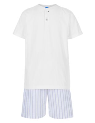 Pure Cotton Striped Short Pyjamas Image 2 of 4