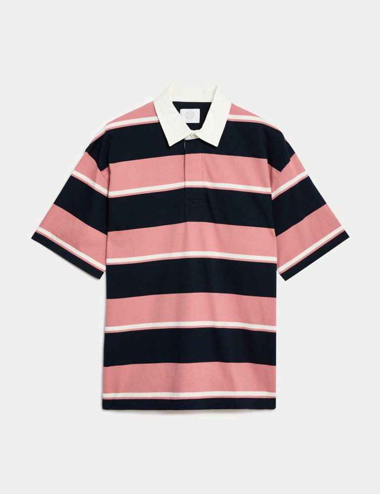 Pure Cotton Striped Short Sleeve Rugby Shirt 2 of 5
